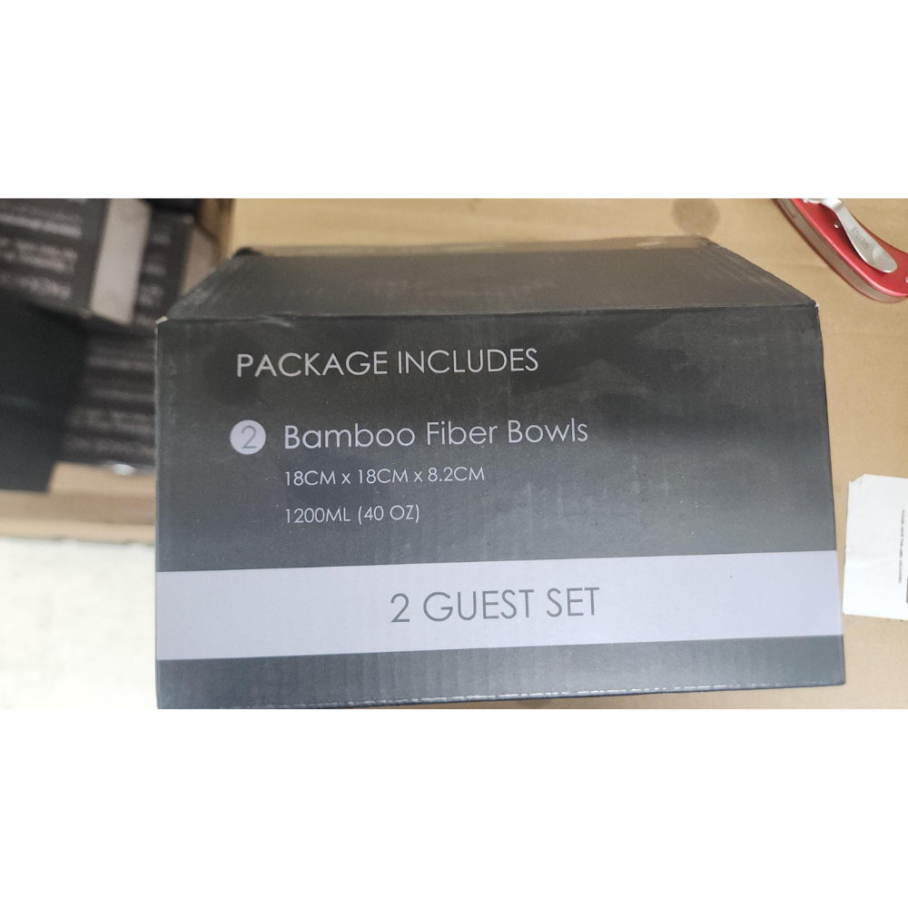 Earth's Dreams 40 oz Cereal Bowls 2 Pack – Bamboo Print Melamine, Dishwasher Safe, BPA Free, Food Safe