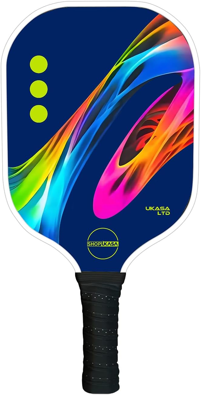 SHOPUKASA Pickleball Paddle Set Blue – 1 Fiberglass Paddle, 2 Pickleballs & Carry Bag | Cushion Comfort Grip, All Skill Levels, Men & Women