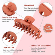 Large Hair Claw Clips Set– Strong Hold, Matte Finish, Assorted Colours | Women's Hair Accessorie