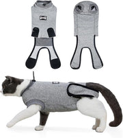 Doglemi Cat Surgery Recovery Suit Size S – Pure Cotton, Breathable, Post-Spay/Neuter & Wound Recovery Onesie | Cone Alternative