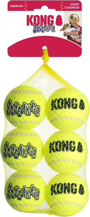 KONG SqueakAir Tennis Balls for Dogs, Medium – 6 Pack Squeaky Fetch Toys