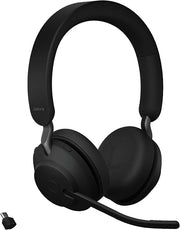 Jabra Evolve2 65 Wireless Bluetooth Headset with Microphone – USB-C, Black