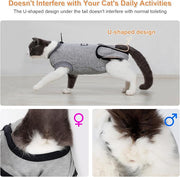 Doglemi Cat Surgery Recovery Suit Size S – Pure Cotton, Breathable, Post-Spay/Neuter & Wound Recovery Onesie | Cone Alternative