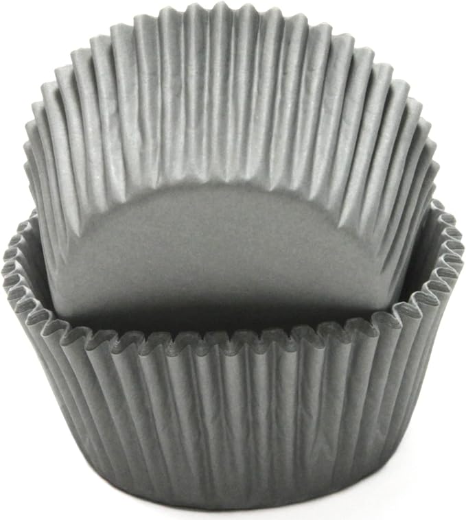 Chef Craft Classic Cupcake Liners – 50 Count Gray Paper Baking Cups for Muffins, Cupcakes & Baking