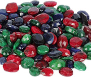 GEMHUB 7-Piece Mixed Loose Gemstone Set – Approx. 100 Ct. Ruby, Emerald & Sapphire Stones for Jewelry Making