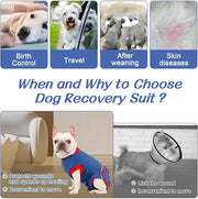 Doglemi Dog Surgery Recovery Suit Size L – Breathable Cotton, Blue | Post-Spay/Neuter, Anti-Licking, Wound Coverage | Cone Alternative