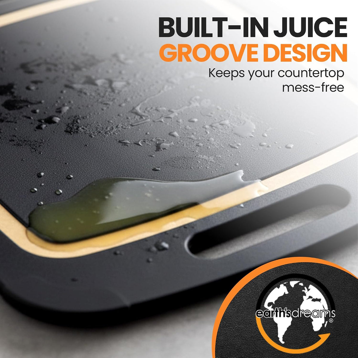 Earth’s Dreams Composite Wood Cutting Board Set of 3 with Juice Groove