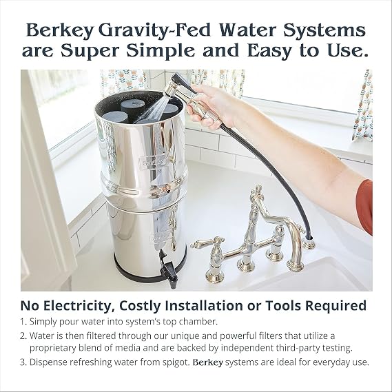Travel Berkey 1.5 Gallon Stainless Steel Gravity Water Filter System