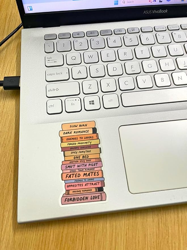 Enemies to Lovers Bookish Reading Sticker for Book Lovers, Readers & Romance Fans – Decorative Decal for Kindle, E-Reader, Laptop, Notebook & Journal