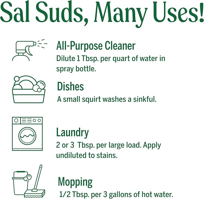 Dr. Bronner's Sal Suds Biodegradable All-Purpose Cleaner – Siberian Fir & Spruce, 1 Gallon