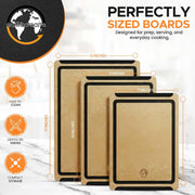 Earth’s Dreams Wood Fiber Cutting Board Set of 3, Tan & Black