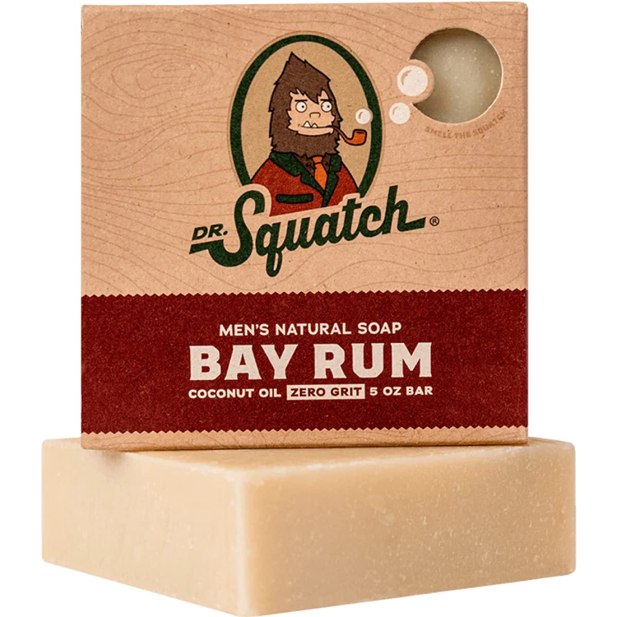 Dr. Squatch Bay Rum Natural Bar Soap, 5 oz, Zero Grit