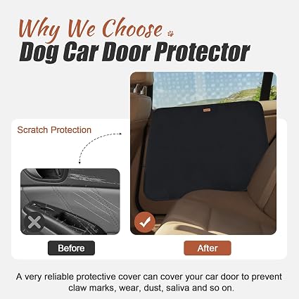 Doglemi 2-Pack Dog Car Door Protector – Universal Fit, 26x21.3", Anti-Scratch, Waterproof Black Oxford Cover