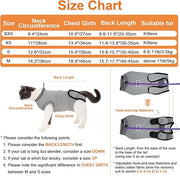 Doglemi Cat Surgery Recovery Suit Size S – Pure Cotton, Breathable, Post-Spay/Neuter & Wound Recovery Onesie | Cone Alternative