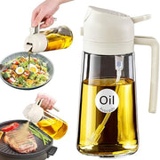 470ml Olive Oil Sprayer & Dispenser Bottle – 2-in-1 Cooking Oil Spray and Pour Container for Kitchen