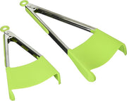 Clever Tongs 2-in-1 Kitchen Tongs & Spatula, Non-Stick Silicone, Heat Resistant, Dishwasher Safe, 4 Pack