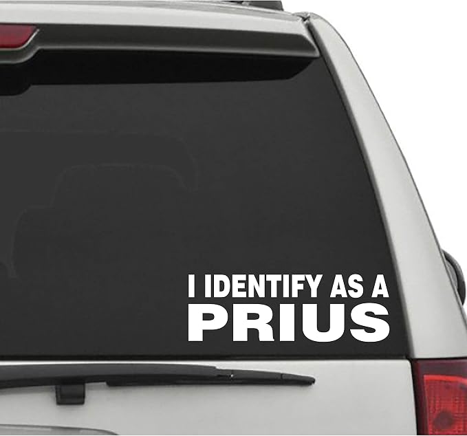 Seek Racing “I Identify As A Prius” Decal – Car, Truck, Window & Laptop Sticker