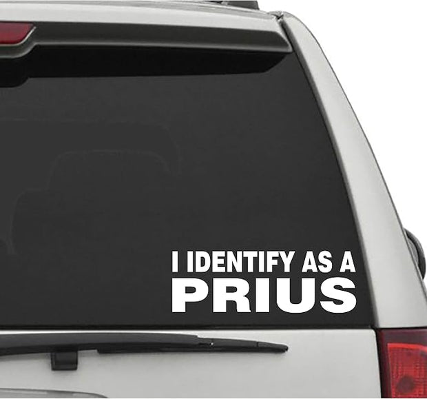 Seek Racing “I Identify As A Prius” Decal – Car, Truck, Window & Laptop Sticker