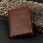 Men’s Brown Leather Bifold Wallet with Slim Card Holder – 2-Piece Wallet Set