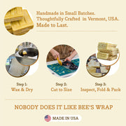 Bee’s Wrap Beeswax Wrap Pack of 3 | Reusable Eco-Friendly Food Storage Wraps