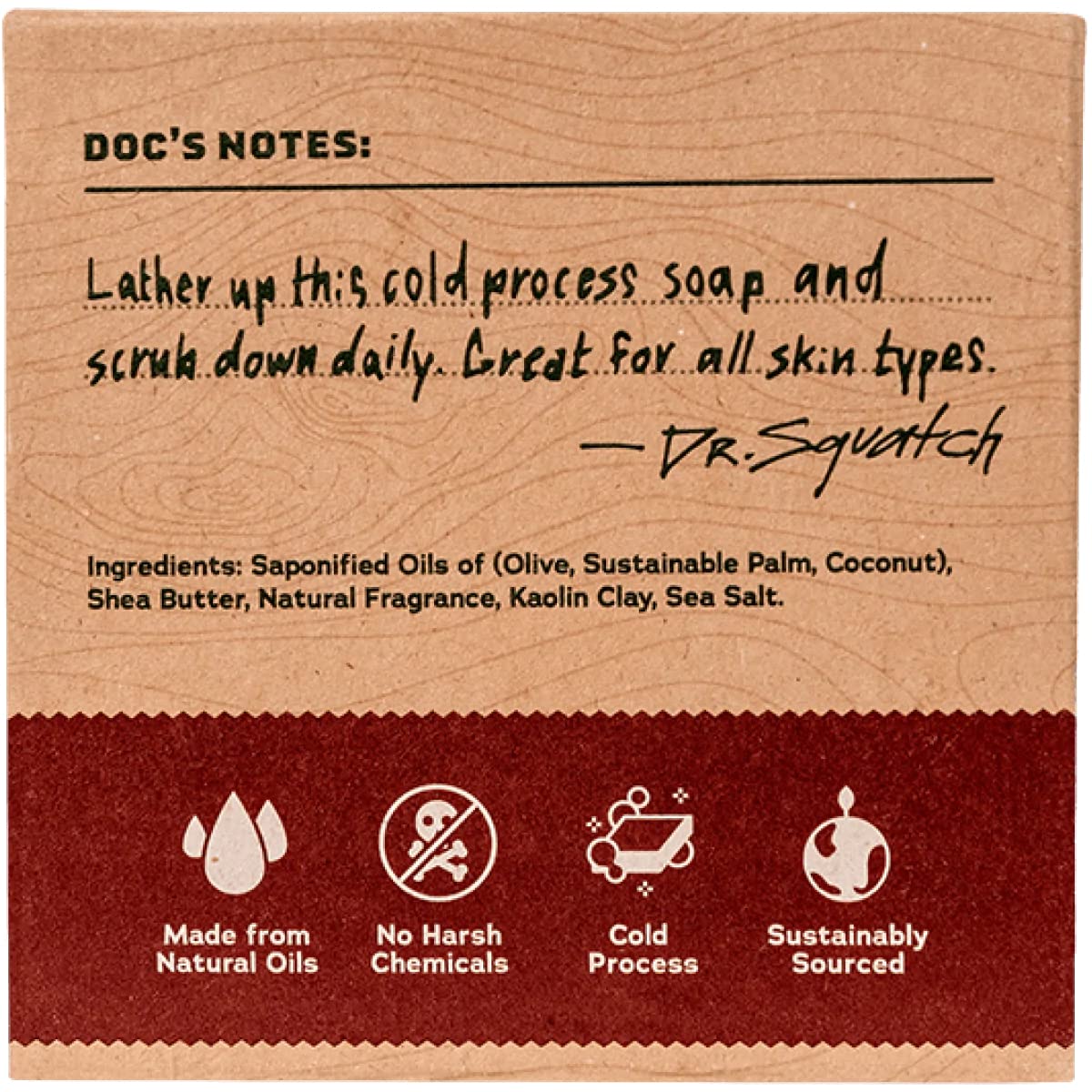 Dr. Squatch Bay Rum Natural Bar Soap, 5 oz, Zero Grit