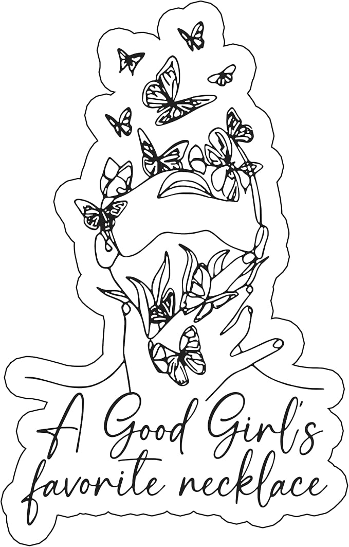 VIETSUN A Good Girl's Favorite Necklace Sticker – 3-Inch Bookish Dark Romance Decal