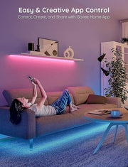 Govee RGB LED Strip Lights 32.8ft – Bluetooth App Control, Music Sync & 64 Scene Modes
