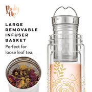 Pinky Up Blair Loose Leaf Tea Infuser Tumbler, Travel Mug, 16oz