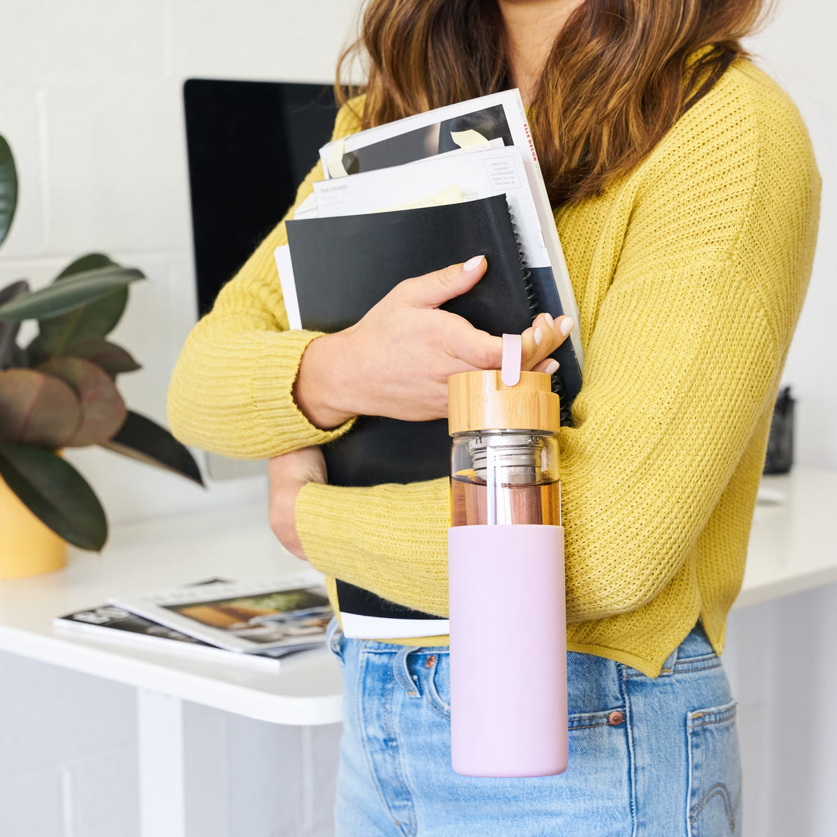Pinky Up Dana Loose Leaf Tea Infuser Tumbler, Travel Mug, 16oz, Lavender