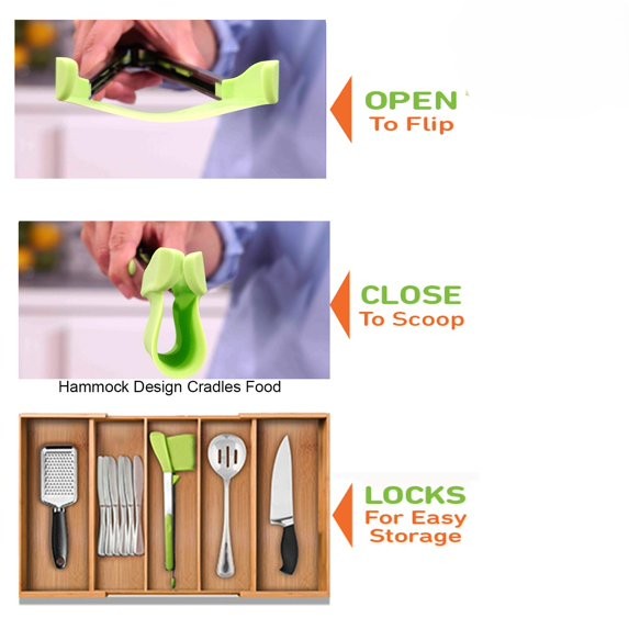 Allstar Innovations Clever Tongs 2-in-1 Spatula & Tongs, 4-Pack