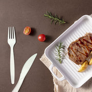 Earth's Dreams 360-Piece Plant-Based CPLA Disposable Cutlery Set – 140 Forks, 120 Spoons & 100 Knives, Heavy Duty, BPA Free