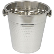 Chef Craft Hammered Stainless Steel Champagne Bucket – 4 Quart Silver Beverage Chiller with Side Handles
