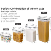 Airtight Food Storage Containers with Lids, 8-Piece Set – BPA-Free Plastic Pantry Organizers for Flour, Sugar, Cereal & Dry Foods