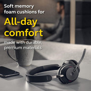 Jabra Evolve2 65 Wireless Bluetooth Headset with Microphone – USB-C, Black