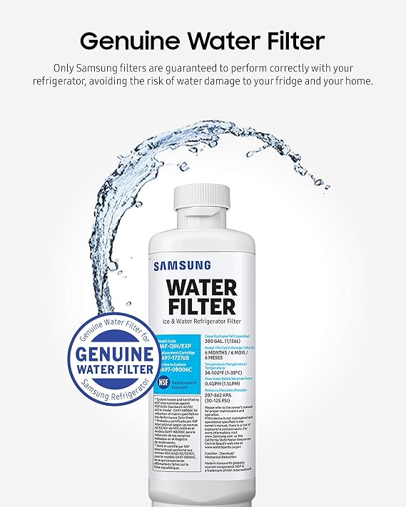 Samsung Genuine HAF-CIN/EXP Refrigerator Water Filter, DA29-00020B, 1-Pack