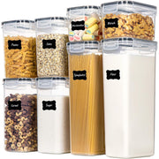 Airtight Food Storage Containers with Lids, 8-Piece Set – BPA-Free Plastic Pantry Organizers for Flour, Sugar, Cereal & Dry Foods