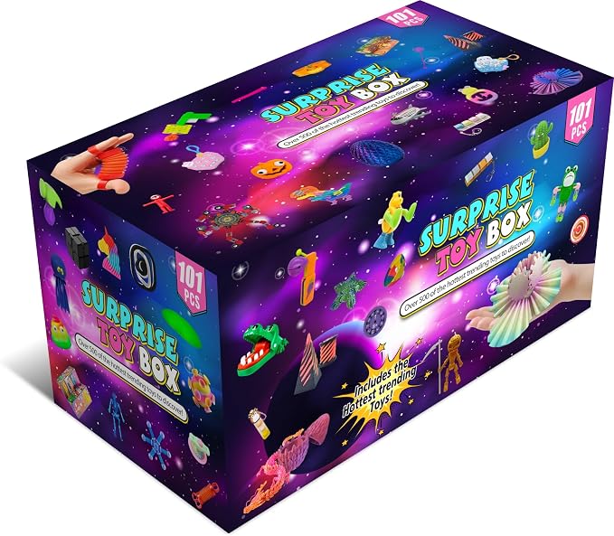 CTB Dealz 101-Piece Large Fidget Mystery Box – Assorted Sensory Surprise Toys for Kids