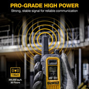 DEWALT DXFRS300 Heavy-Duty Walkie Talkies 2-Pack – 1W IP67 Waterproof Two-Way Radios with USB-C Charging Dock