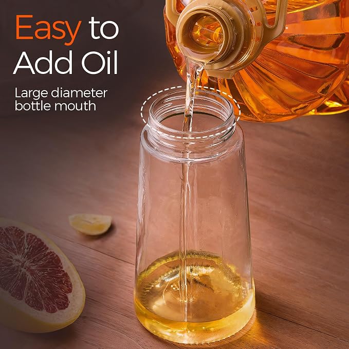 470ml Olive Oil Sprayer & Dispenser Bottle – 2-in-1 Cooking Oil Spray and Pour Container for Kitchen
