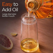 470ml Olive Oil Sprayer & Dispenser Bottle – 2-in-1 Cooking Oil Spray and Pour Container for Kitchen