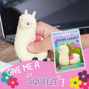 Boxer Gifts Calma Llama Silicone Squeeze Fidget Toy, Cream