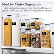 Airtight Food Storage Containers with Lids, 8-Piece Set – BPA-Free Plastic Pantry Organizers for Flour, Sugar, Cereal & Dry Foods