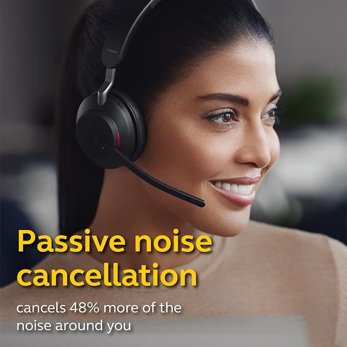 Jabra Evolve2 65 Wireless Bluetooth Headset with Microphone – USB-C, Black