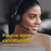 Jabra Evolve2 65 Wireless Bluetooth Headset with Microphone – USB-C, Black