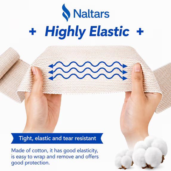 Naltars 2 Pack 6-Inch Elastic Bandage Wraps with Velcro Closure | Reusable Compression Ace Wrap for Knee, Ankle, Wrist & Sports Support
