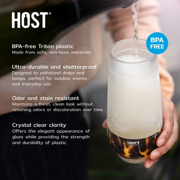 HOST Champagne FREEZE Cooling Cups, Blush Tint, 9 oz – Set of 2