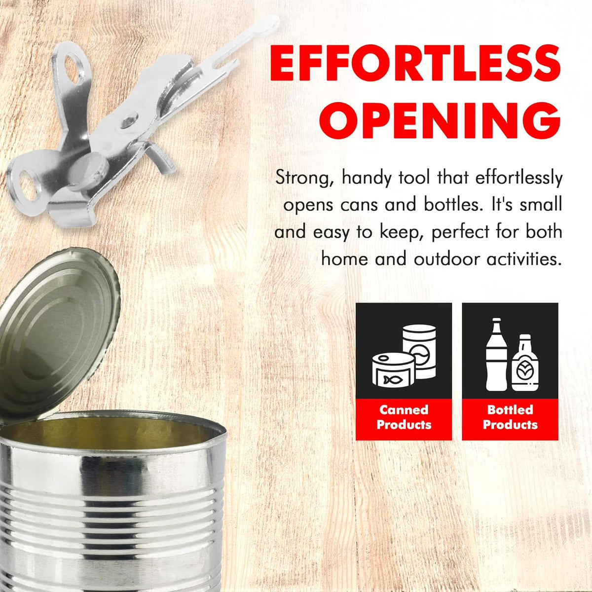 Chef Craft Select Butterfly Can Opener – 4-Inch Nickel-Plated Steel Manual Can Opener