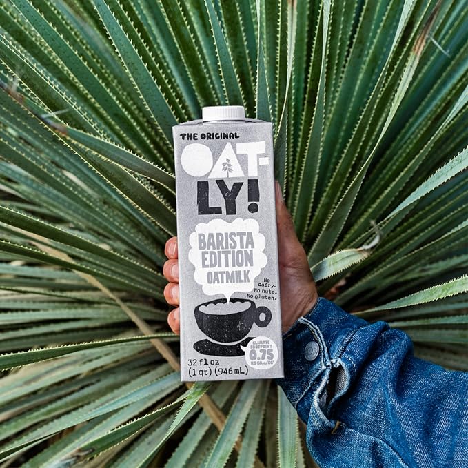 Oatly Barista Edition Oat Milk 32 fl oz Pack of 12 – Dairy-Free, Plant-Based, Shelf-Stable, Vegan, Perfect for Coffee & Frothing