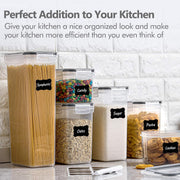 Airtight Food Storage Containers with Lids, 8-Piece Set – BPA-Free Plastic Pantry Organizers for Flour, Sugar, Cereal & Dry Foods