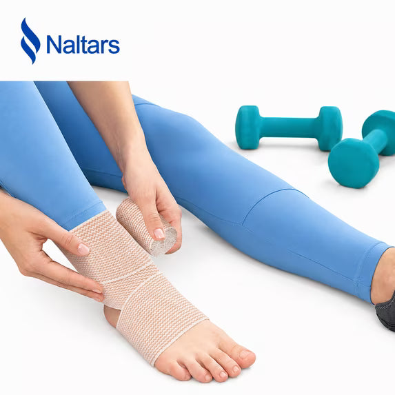 Naltars 2 Pack 6-Inch Elastic Bandage Wraps with Velcro Closure | Reusable Compression Ace Wrap for Knee, Ankle, Wrist & Sports Support